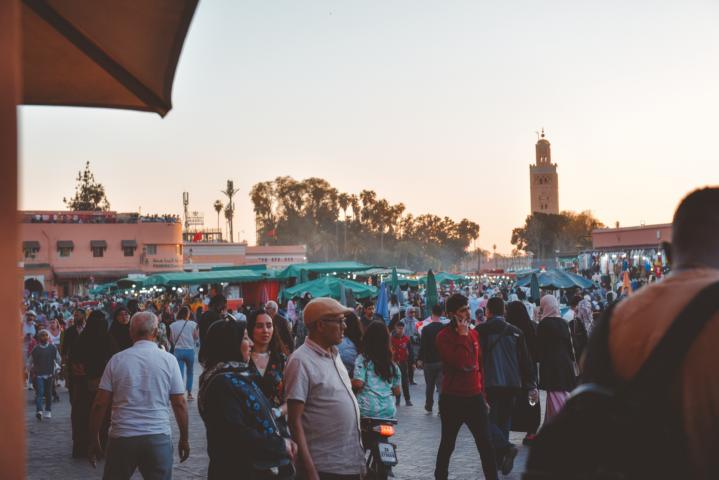Marktplatz Djemaa al Fna in Marrakesch bei Nacht Marokko thealkamalsontheroad