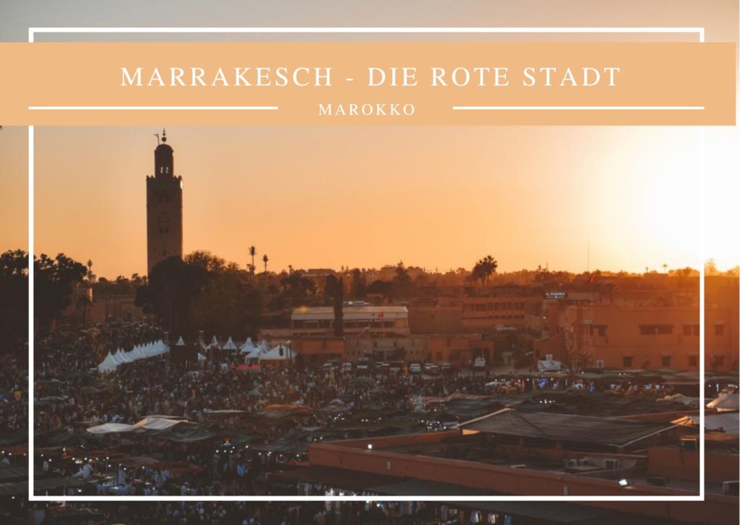Djemaa el Fna im Sonnenuntergang Marrakesch Marokko thealkamalsontheroad