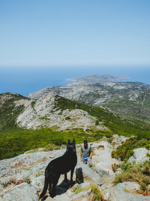 Felsbrocken zum Überqueren Capu di a Veta Korsika thealkamalsontheroad