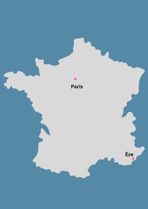 Landkarte Èze Frankreich Thealkamalsontheroad