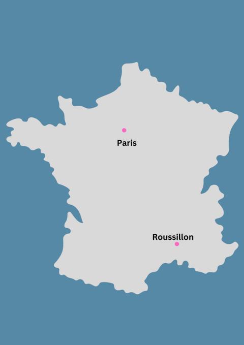 Landkarte Roussillon Frankreich thealkamalsontheroad