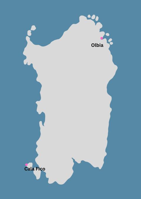 Landkarte Isola di San Pietro Sardinien Cala Fico thealkamalsontheroad
