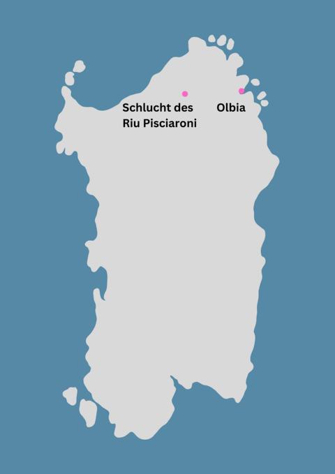 Landkarte Schlucht Riu Pisciaroni Sardinien thealkamalsontheroad