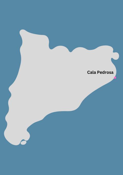 Landkarte Cala Pedrosa Katalonien Spanien thealkamalsontheroad